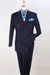 Apollo King Mens Classic Wool Feel Navy Double-Breasted Lux Suit - USA Men's Outlet