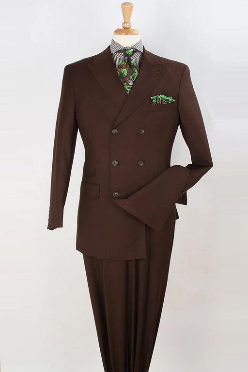 Apollo King Mens Double-Breasted Suit: Timeless Brown 3/4 Length - USA Men's Outlet