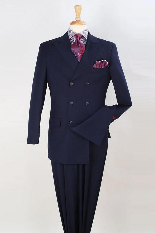 "Apollo King Navy Double Breasted Fashion Suit for the Modern Gentleman" - USA Men's Outlet