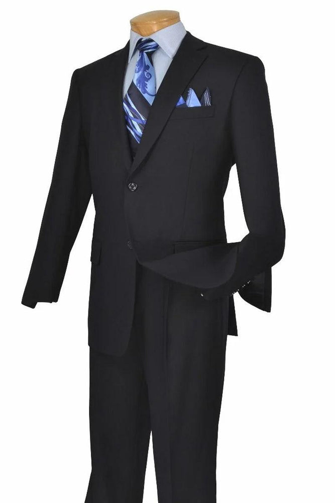 "Apollo King Navy Poplin Suit: Men's Modern 2-Button for Classy Gents" - USA Men's Outlet