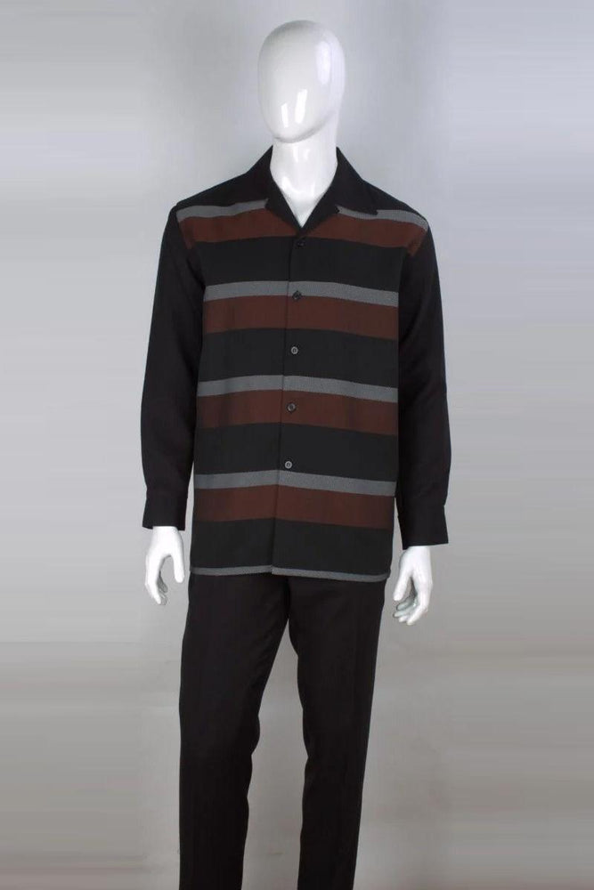 "Apollo King Stripe Menssuit: Luxurious Long Sleeve Casual Elegance" - USA Men's Outlet