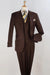 Apollo King Super 150s Merino Wool Brown Vested Suit with Wide Peak Lapel - USA Men's Outlet