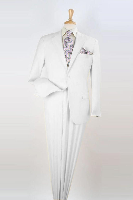 "Apollo King White 2-Button Modern Fit 2-Pc Suit" - USA Men's Outlet