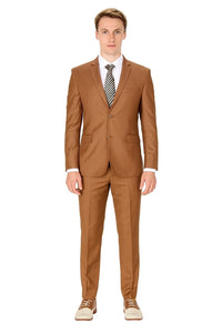 Cognac Slim Wedding Suit