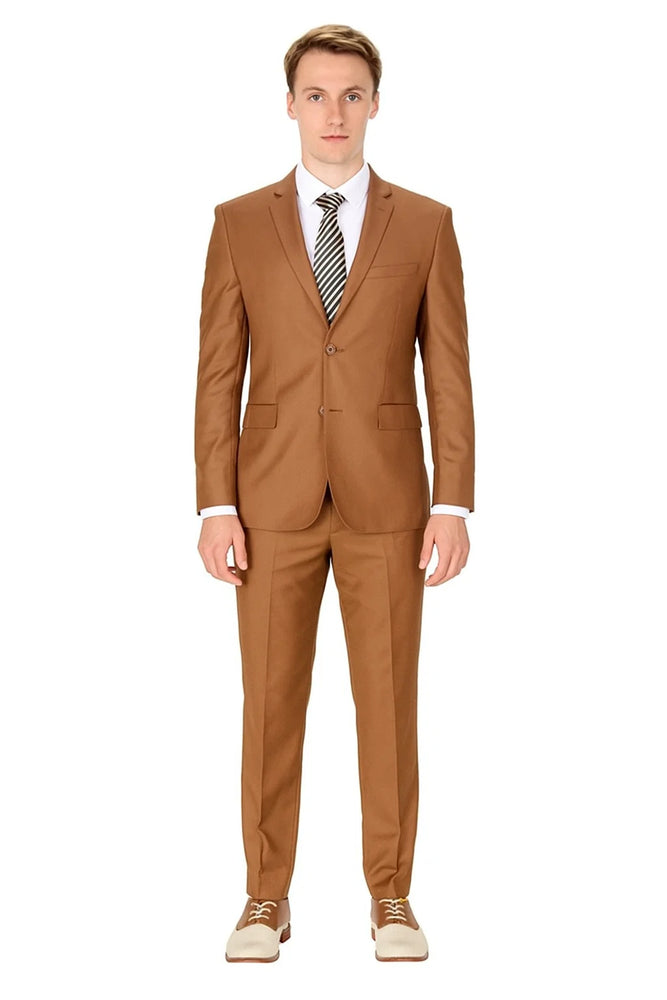 Cognac Slim Wedding Suit