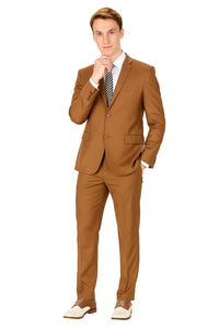 Cognac Slim Wedding Suit