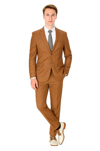 Cognac Slim Wedding Suit