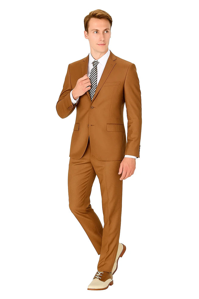 Cognac Slim Wedding Suit