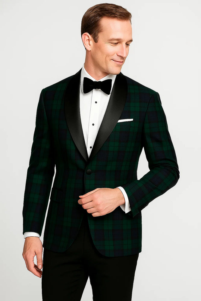 Plaid Dinner Jacket - Green Tartan Sportcoat