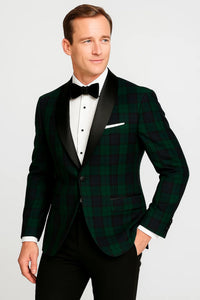 Plaid Dinner Jacket - Green Tartan Sportcoat