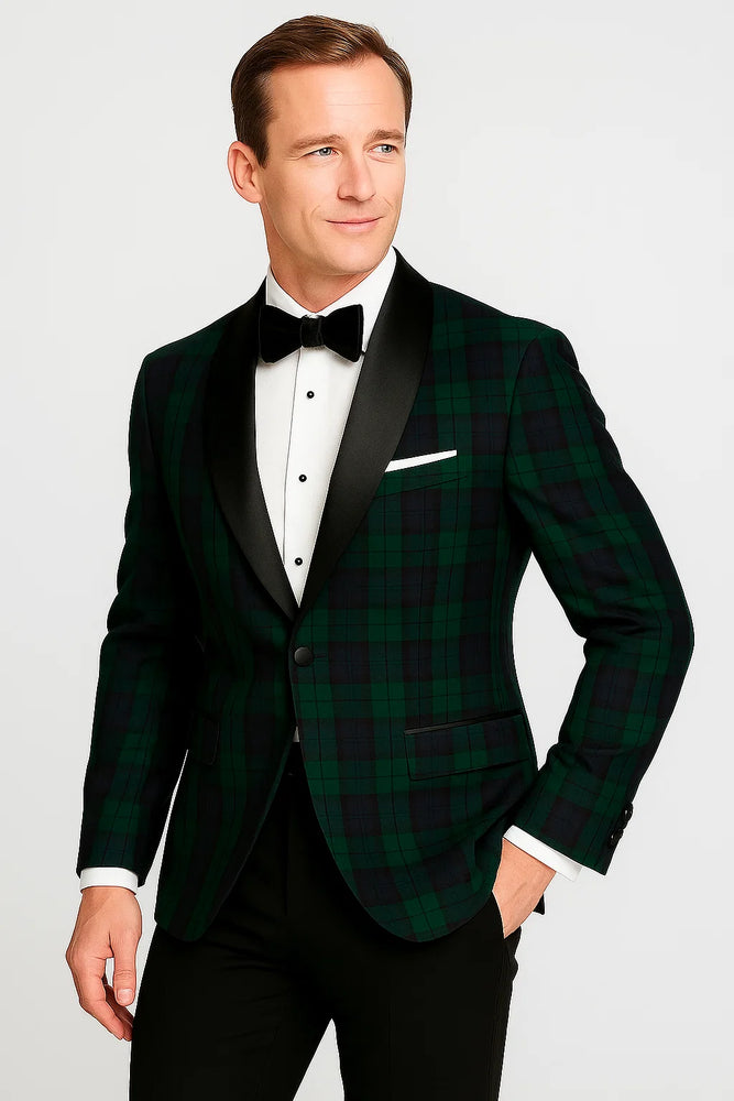 Plaid Dinner Jacket - Green Tartan Sportcoat