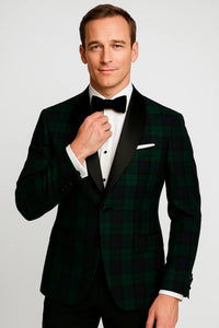 Plaid Dinner Jacket - Green Tartan Sportcoat