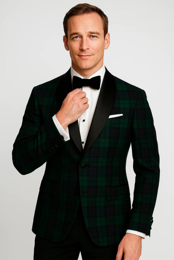 Plaid Dinner Jacket - Green Tartan Sportcoat