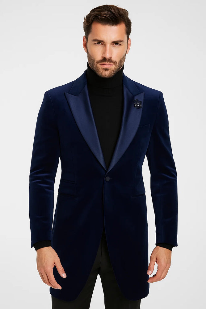 Velvet Long Coat - Velvet Carcoat - R-BlueCoat