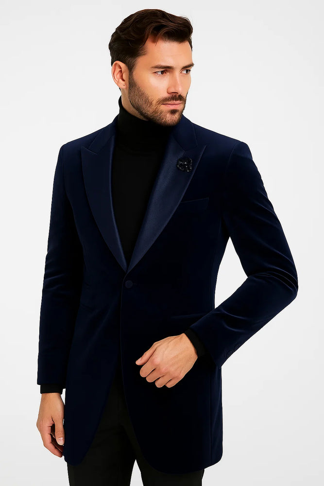 Velvet Long Coat - Velvet Carcoat - R-BlueCoat