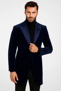 Velvet Long Coat - Velvet Carcoat - R-BlueCoat