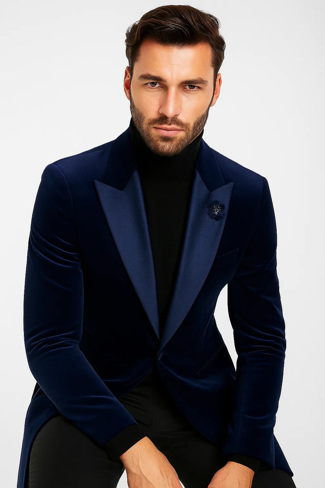 Velvet Long Coat - Velvet Carcoat - R-BlueCoat