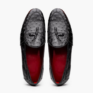 Aubiere Black Ostrich Loafer 