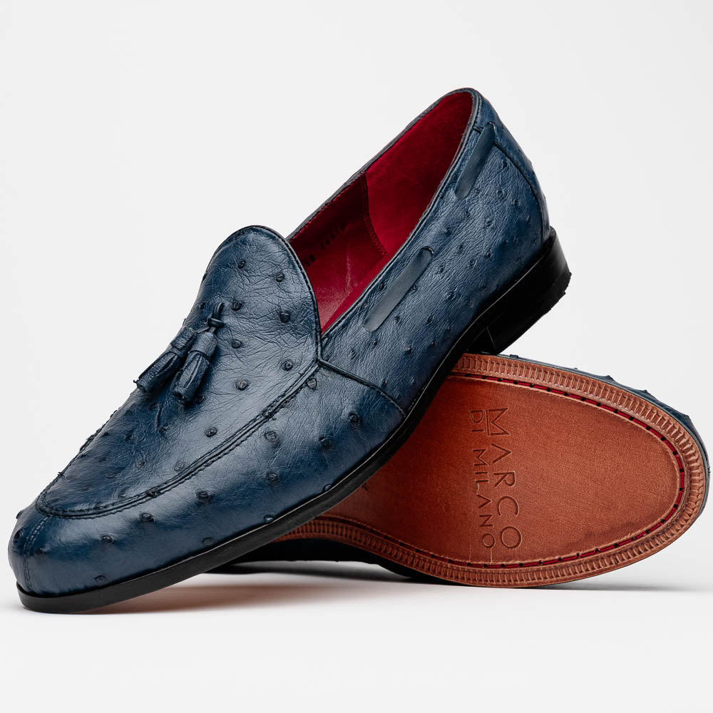 Aubiere Navy Ostrich Loafer 