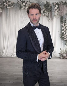 Statement Men's 2 Piece Modern Fit Tuxedo - Rhinestone Accents