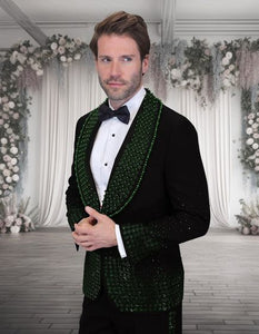 Statement Men's 2 Piece Modern Fit Tuxedo - Rhinestone Accents