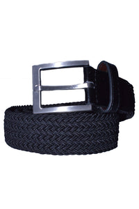AXNY Black Kid's Solid Braided Belt