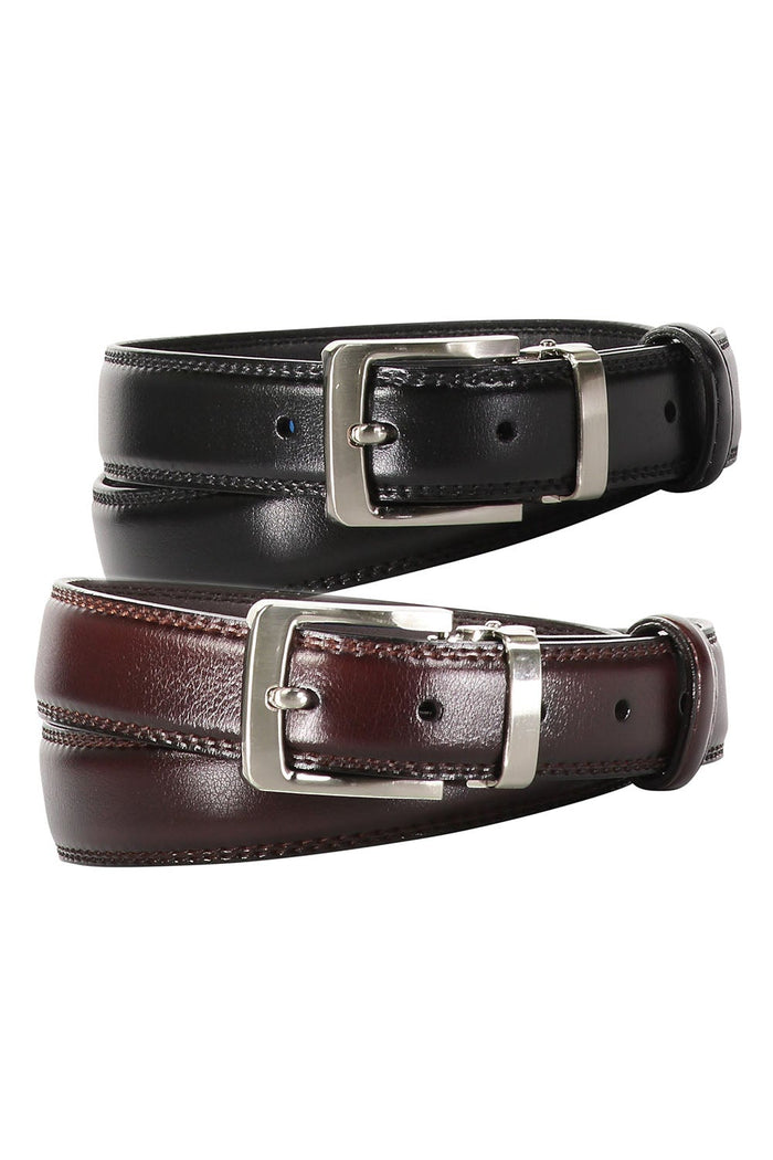 Kid's Solid Stitched Leather Belt