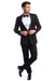 Azzurro Men's Black Skinny Fit One-Button Shawl Prom Tuxedo - USA Men's Outlet