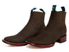 Los Altos Women's Boot Wide Square Toe Nobuck Dark Tabacco Leather Sole - Nobuck Dark Tabacco