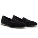 Zelli Hand-Stitched Sueded Goatskin Loafer with Crocodile Vamp in Black