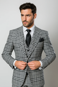 One Button 3 Piece Suit by Rossiman