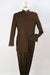 "Banded-Collar Mandarin Safari Suit by Apollo King-Classy Menswear in Brown" - USA Men's Outlet