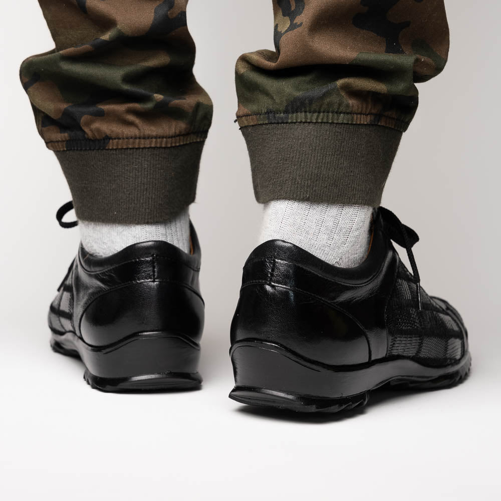 Marco Di Milano Bari Black Lizard Patchwork Sneakers