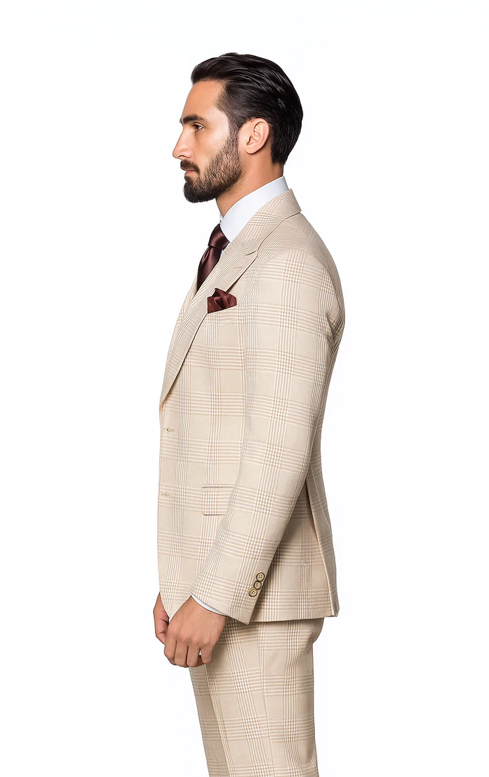 Suits With Baggy Pleated Pants - Wide Leg Pants 100% Wool - Classic Fit by Rossiman