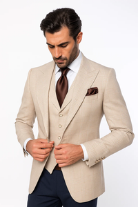 Suits With Baggy Pleated Pants - Wide Leg Pants 100% Wool - Classic Fit by Rossiman