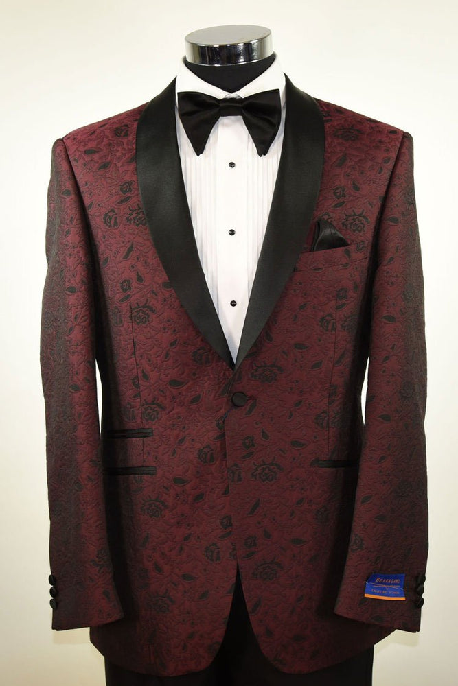 Berragamo "Brocade" Burgundy Dinner Jacket (Separates)