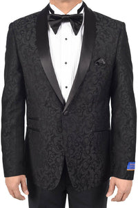 "Mystic" Black 1-Button Shawl Tuxedo (2-Piece Set)