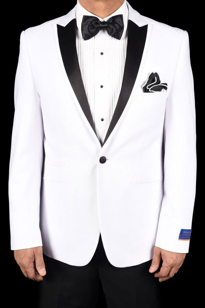 "Sienna" White 1-Button Peak Tuxedo (2-Piece Set)