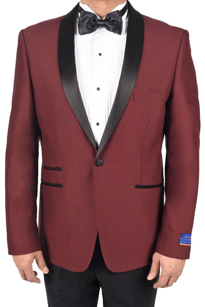 "Soho Madison" Burgundy 1-Button Shawl Tuxedo (2-Piece Set)