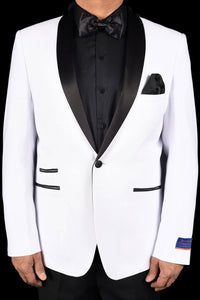 "Soho Madison" White 1-Button Shawl Tuxedo (2-Piece Set)