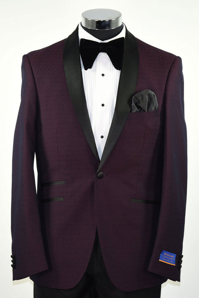 "Turin" Burgundy 1-Button Shawl Tuxedo (2-Piece Set)
