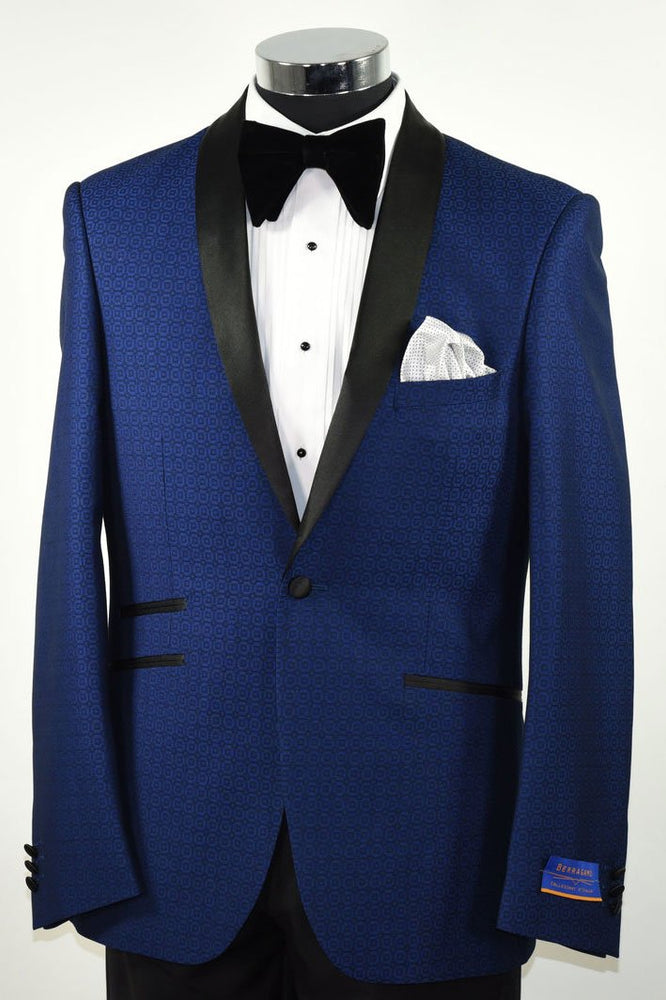 "Turin" New Blue 1-Button Shawl Tuxedo (2-Piece Set)