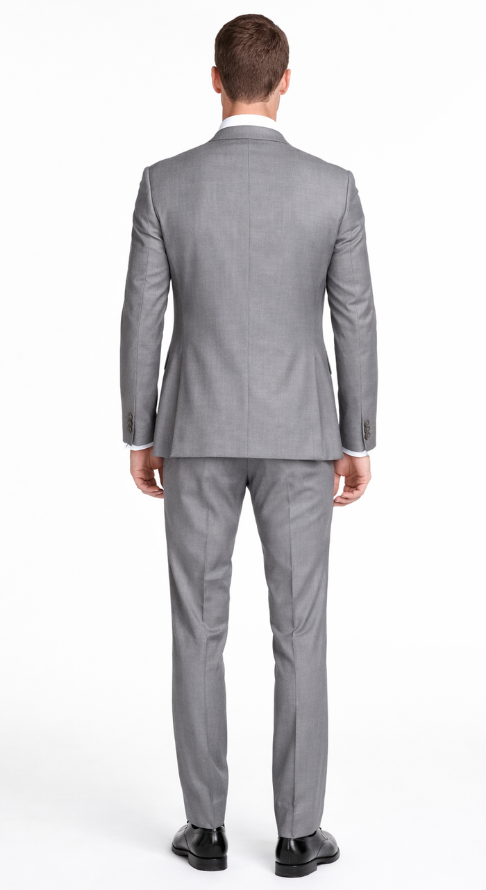Bertolini 2Pc & 3PC Lt. Gray Two-button Wool Blend Suit