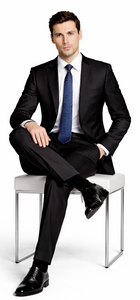 Bertolini Wool & Silk 2Pc 2 Buttons Black or Charcoal