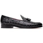 Marco Di Milano Bianchi Caiman Crocodile Tassel Loafers Black