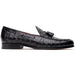 Marco Di Milano Bianchi Caiman Crocodile Tassel Loafers Black