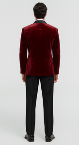 Big and Tall Velvet Blazer in Color Red  - Sportcoat  Rhinestone-Embedded  Stacy Adams $179