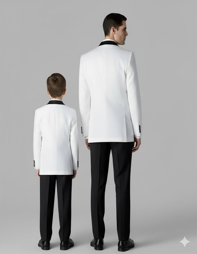 Black and White Shawl Lapel Father ~ Dad And Son Matching Suits