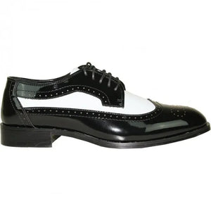 Black & White Wingtip Men's Tuxedo Shoes – Vintage Gatsby Spat Dress Shoes