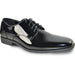 "Black Bravo Patent Tuxedo Oxford - Pointy Square Toe Mens Shoes" - USA Men's Outlet